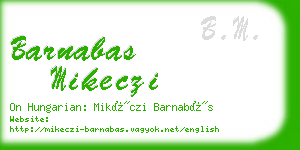 barnabas mikeczi business card